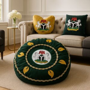 Set of Throw Pillow and Bean Bag